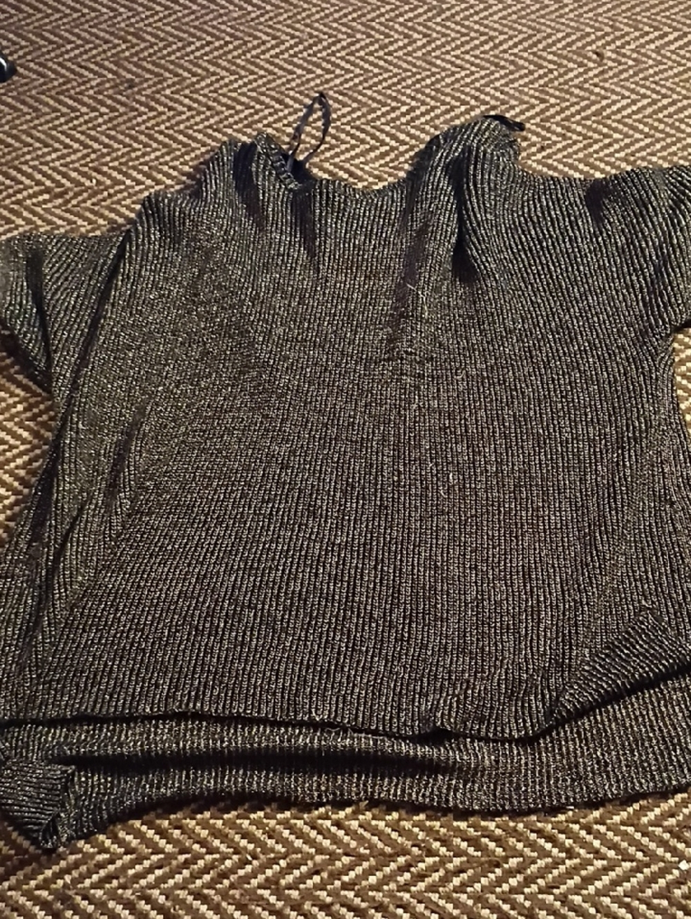 Metallic Black Women's Knit Sweater
